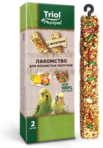Triol Original палочки с фруктами для волнистых попугаев 55 г