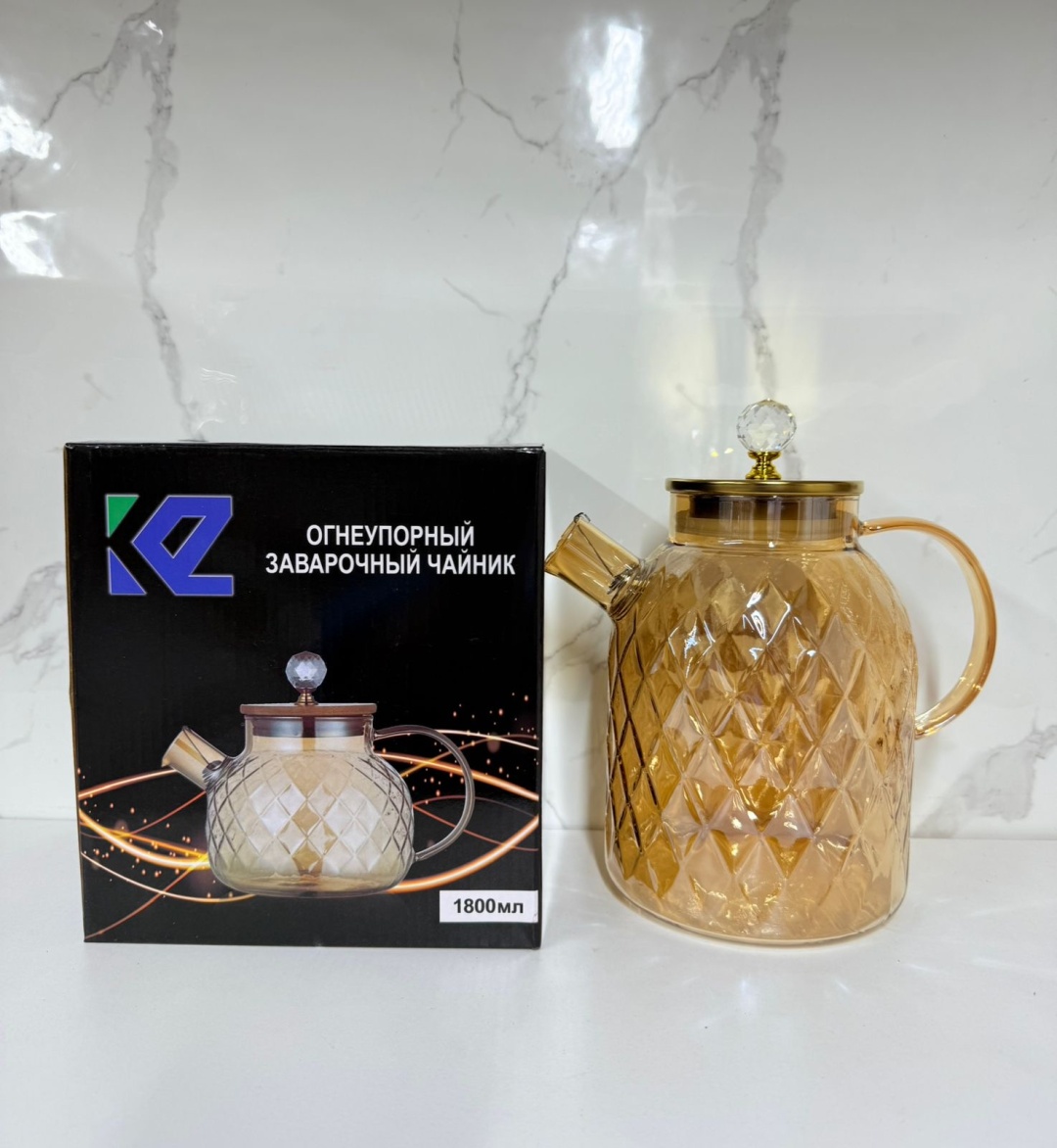 Чайник Базовая коллекция 30358445_1,8 золотых 1.8 л, жаропрочное стекло