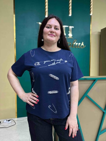 Футболка FASHION you are safe with me темно-синий