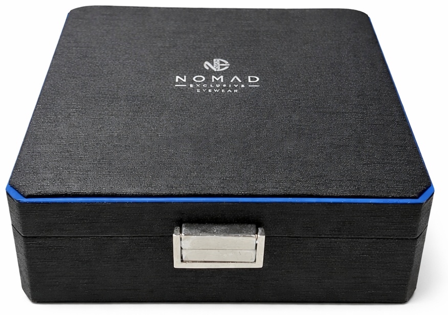 Шкатулка NOMAD EXCLUSIVE EYEWEAR искусственная кожа, бархат, 19 x 18 см черный, синий