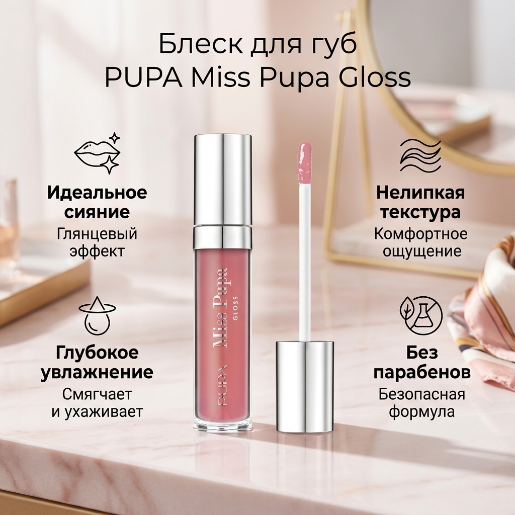 PUPA Miss Pupa Gloss блеск для губ 402 Blossom Pink