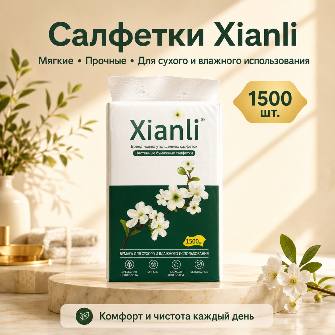 Туалетная бумага 1-слойный 1500 шт, первичная целлюлоза