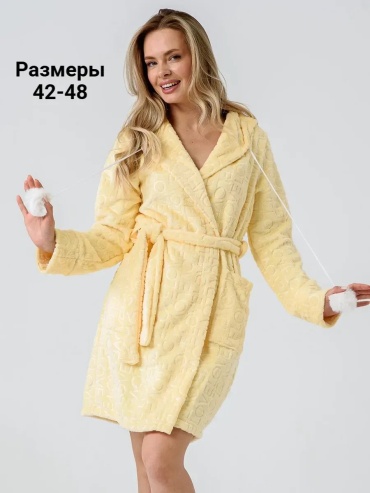 Трикотажный халат TLG желтый