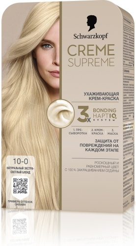 Schwarzkopf Creme Supreme 10-0 натуральный экстра-светлый блонд крем-краска 60 мл