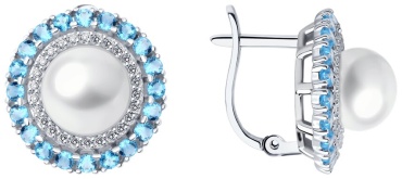 Серьги Diamant 1-84820-023-25 вес 6.95 г золото, фианит