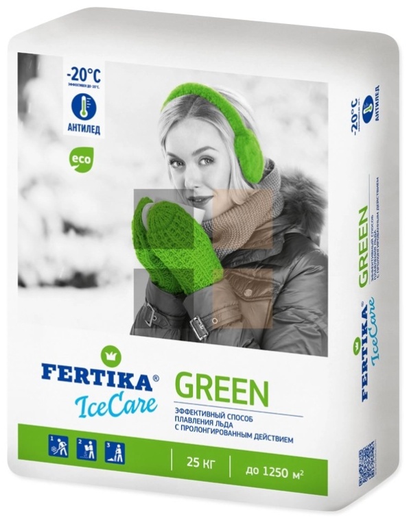 Противогололедное средство FERTIKA химический Реагент IceCare GREEN(-20C)