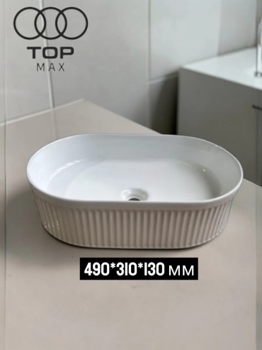 Раковина TOP MAX накладная овальная 49х14 см, санфарфор