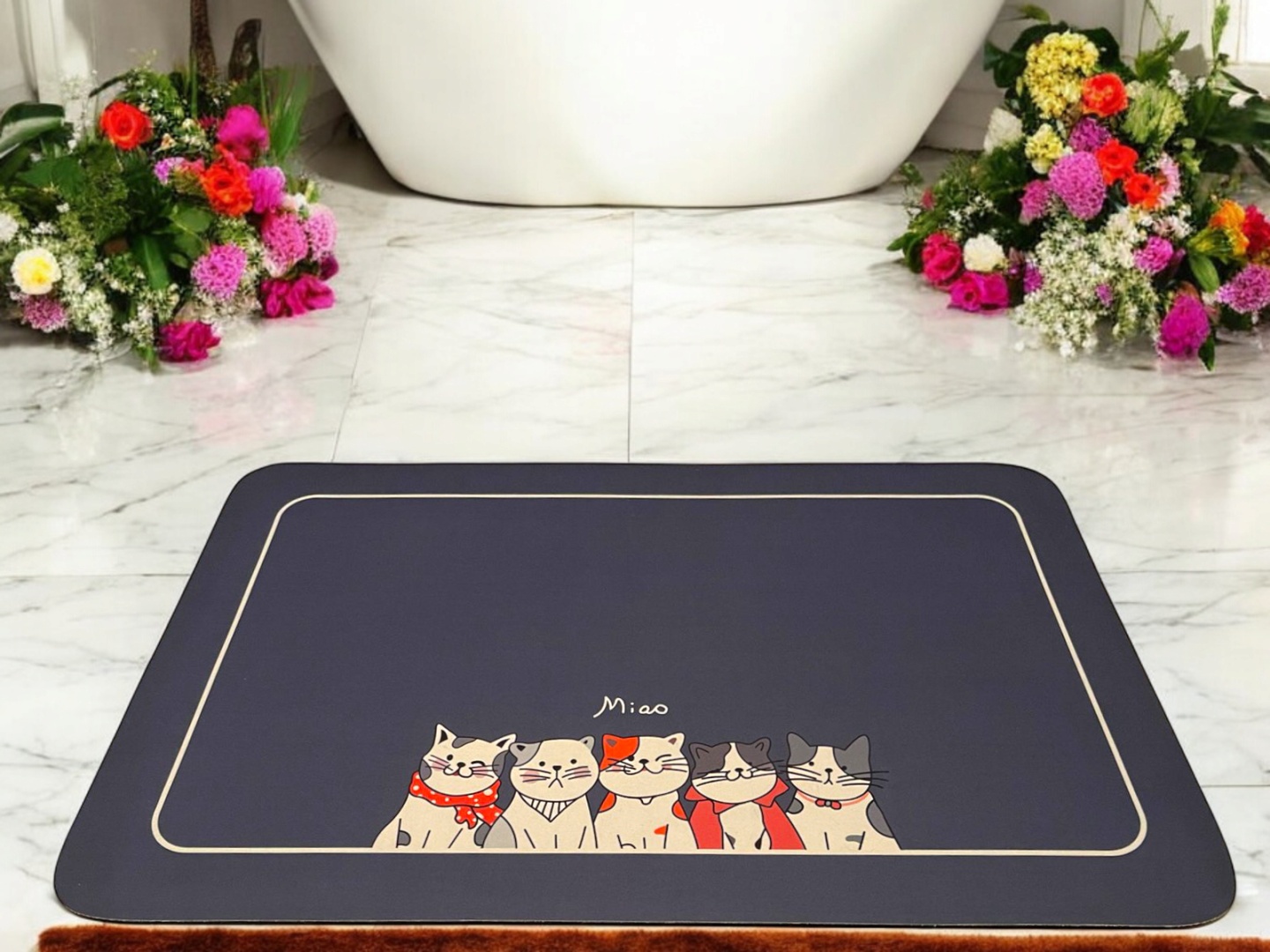 Коврик Kit. grey.kitty1-3852.49628 60x40 см, полиэстер, латекс, силикон, бамбук