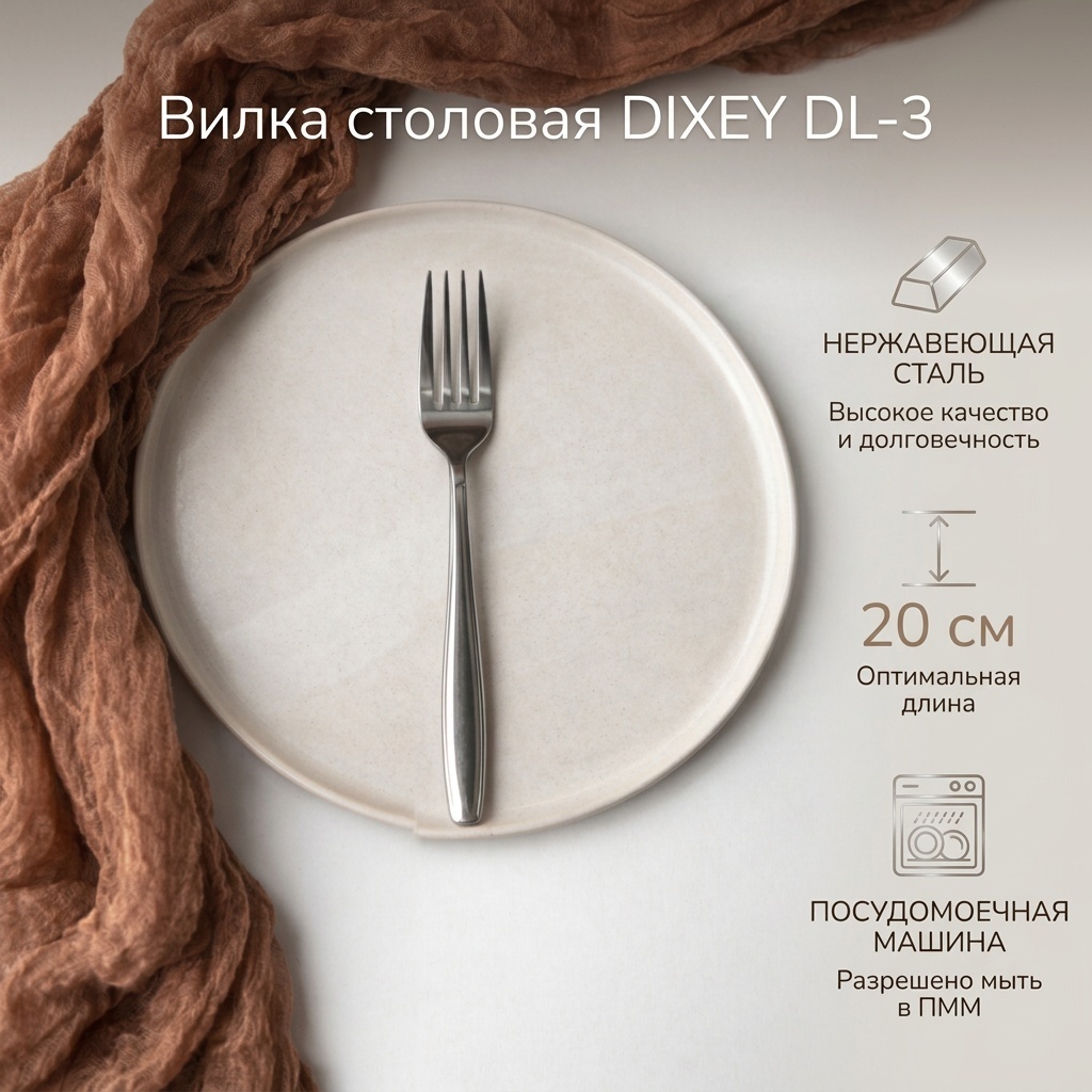 Вилка DIXEY 1 шт, серебристый DL-3