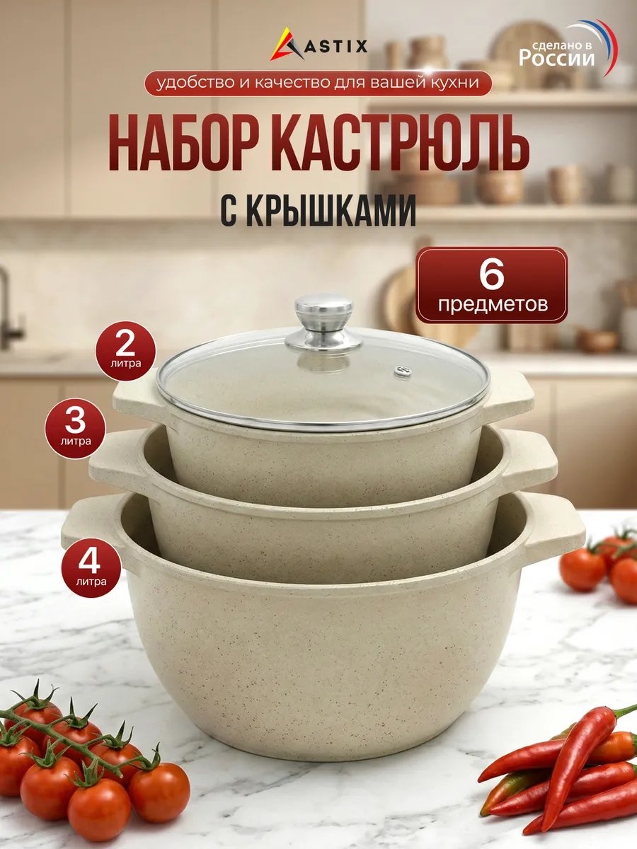 Кастрюля 2 л, Astix 864383765 алюминий