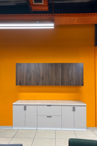 Кухонный гарнитур HomeMebel , 240x225х31 см, ЛДСП, серый, коричневый