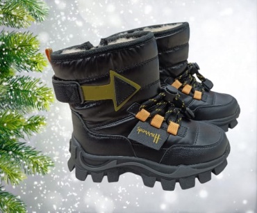 Дутики Совенок желтый, черный