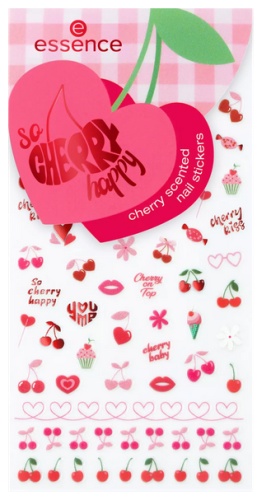 Essence наклейки Стикеры для ногтей SO CHERRY happy cherry scented с ароматом вишни 78 шт