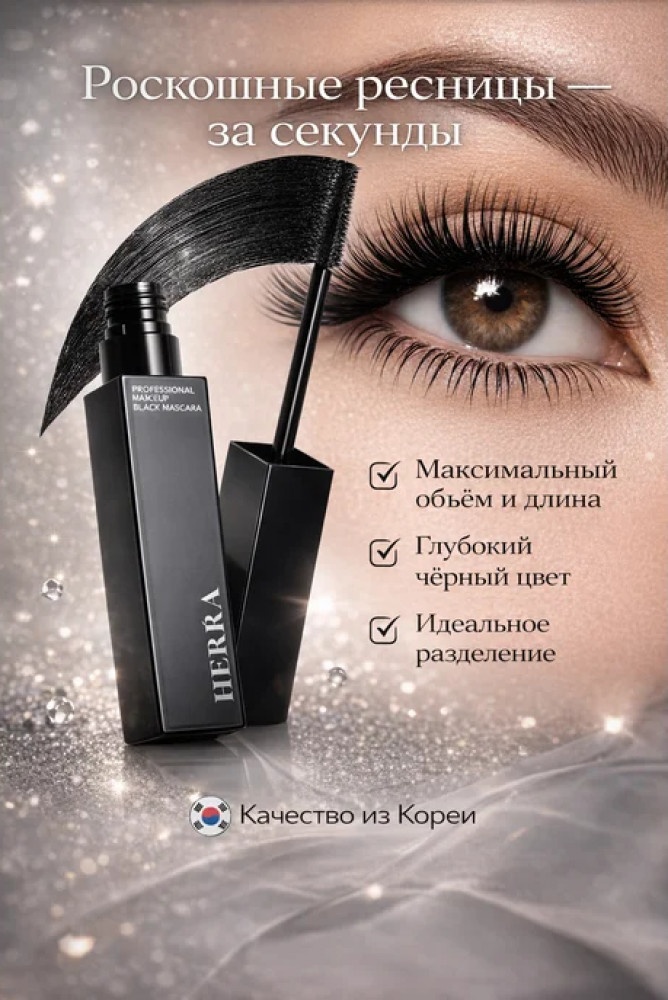 Тушь для ресниц HERA Hera термо тушь для ресниц удлиняющая, подкручивающая черный