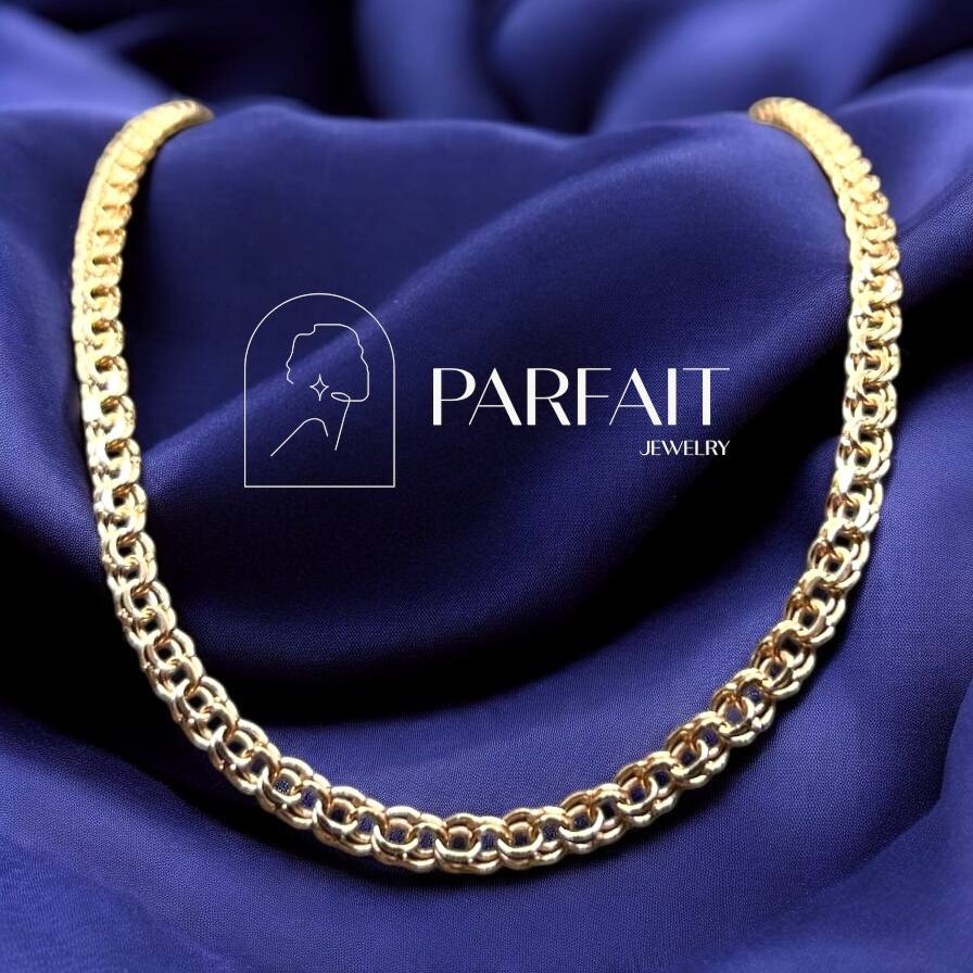 PARFAIT JEWELRY GFC_PJ_Бисмарк_Цепь_0436 длина 60 см, вес 8.7 г золото, плетение бисмарк