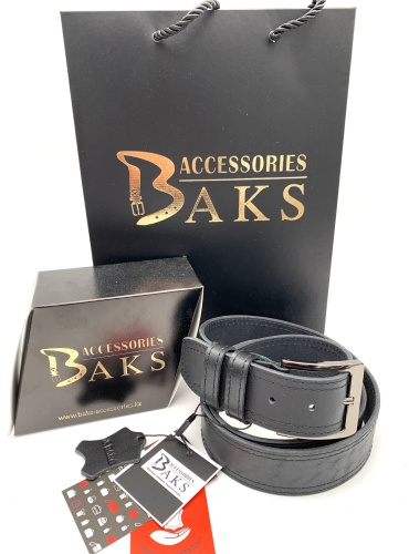 Ремень BAKS ACCESSORIES натуральная кожа 120 см черный