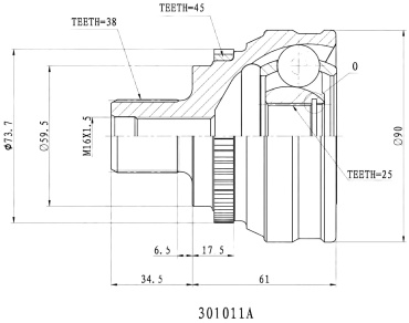 INKO шрус наружный 301011 A