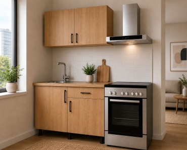 Кухонный гарнитур livo LIVO SHUGYLA — OAK WOOD, 100x210х60 см, ЛДСП, коричневый