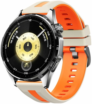 Ремешок BOGEMA для Garmin Forerunner 265, Venu 3, Venu 4, Forerunner 570, Forerunner 255 бежевый-оранжевый