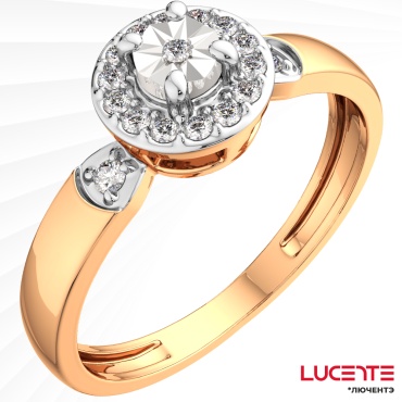 Lucente Бриллианты Якутии RIN-LU-585-875397-17 размер 17 вес 1.49 г золото, бриллиант