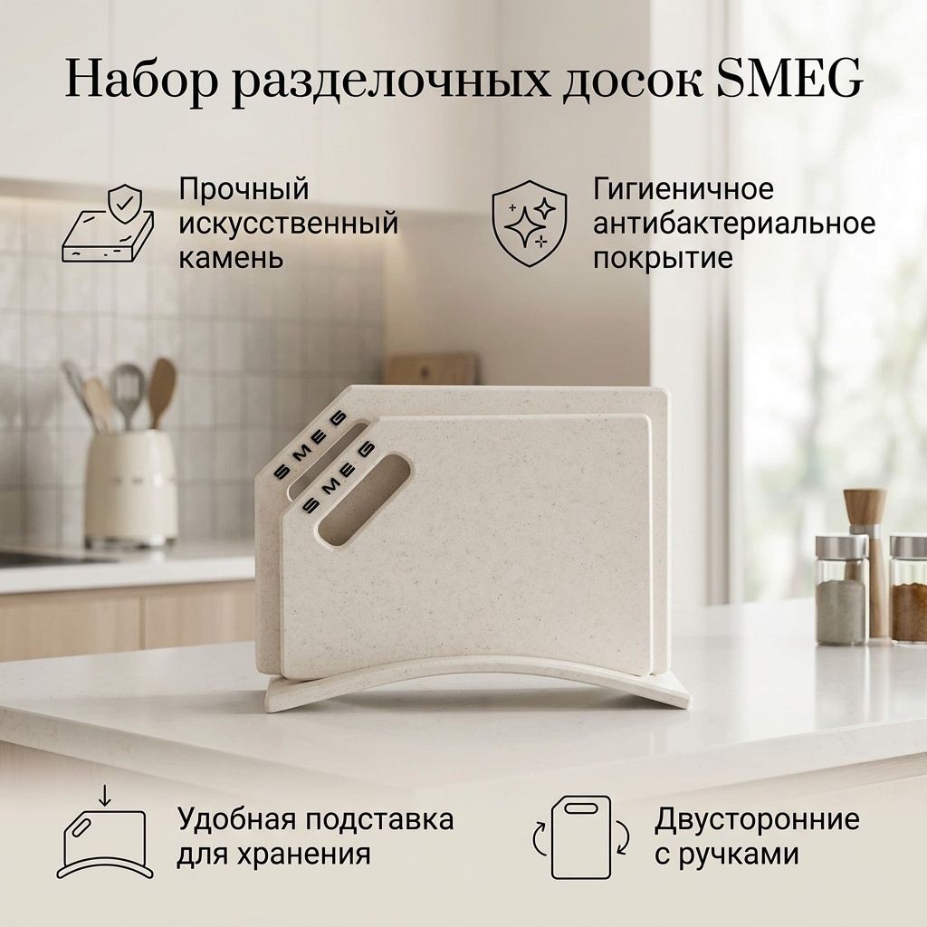 Набор разделочных досок 30309015_977771151 2 шт, искусственный камень