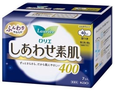 Laurier прокладки Shiawase Suhada 400 (40 см) — ночные гигиенические прокладки, 7 шт