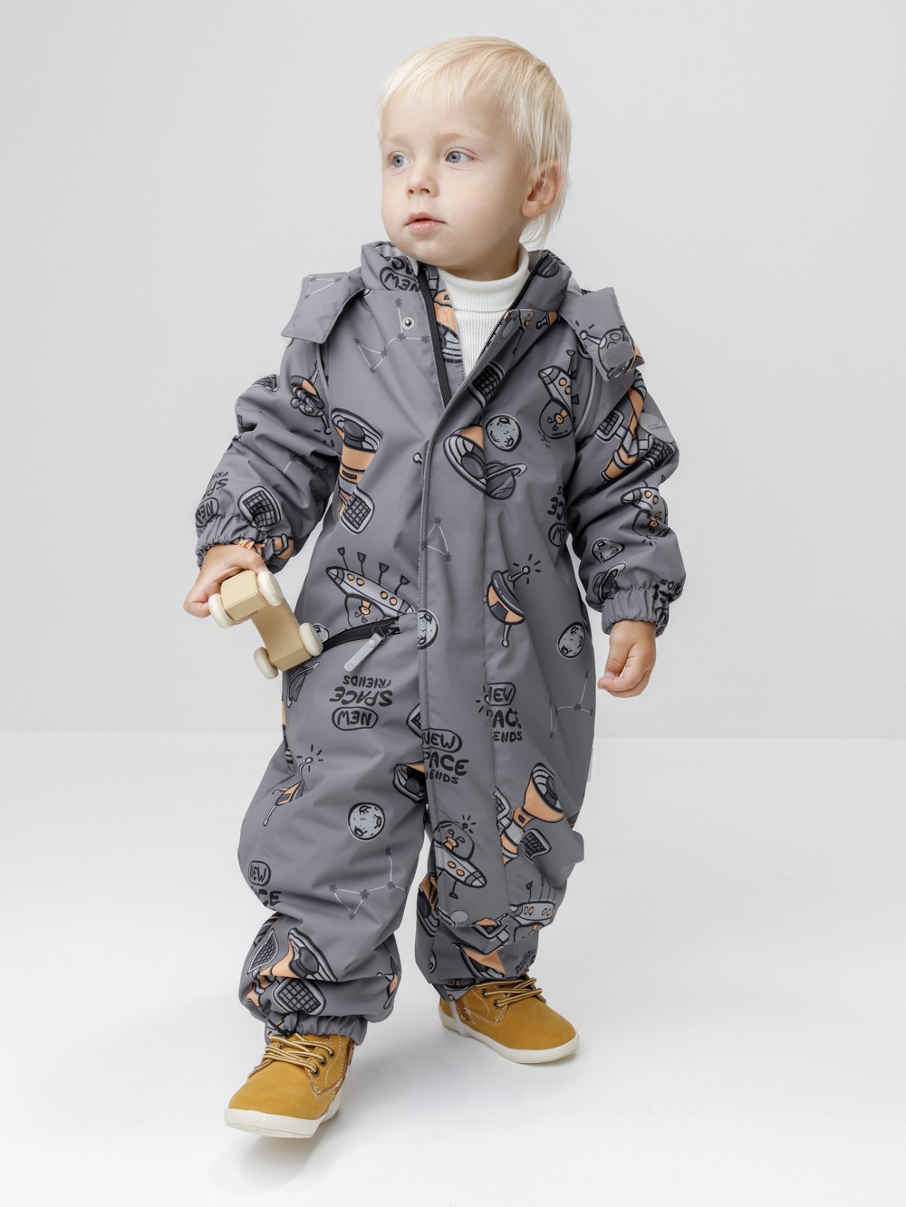 Утепленный комбинезон Crockid серый