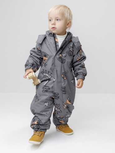 Утепленный комбинезон Crockid серый