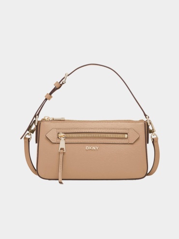 Сумка кросс-боди DKNY натуральная кожа светло-коричневый