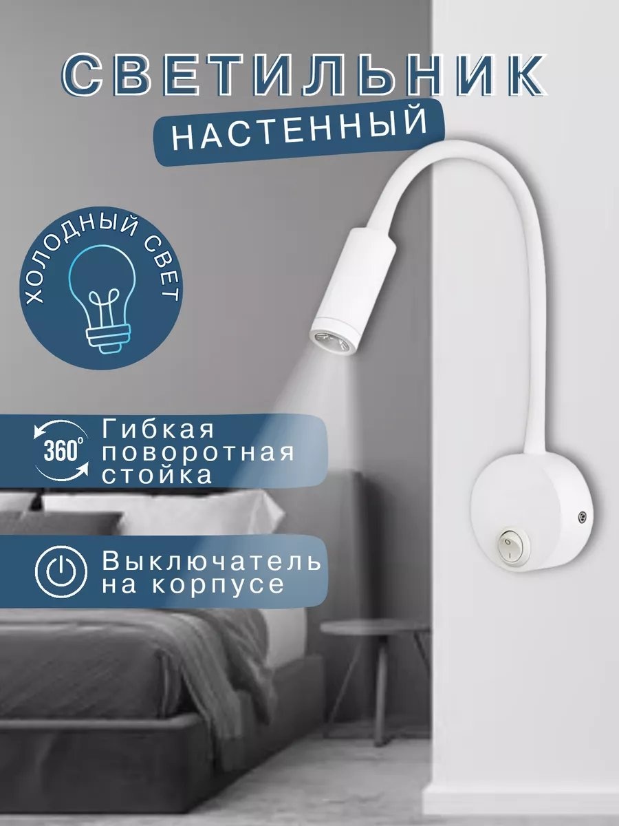 Ночник в розетку в розетку Светильник настенный светодиодный, теплый белый