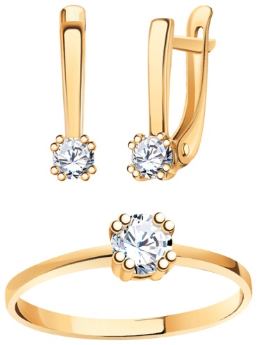 Lucente SET-C4FFS3 вес 3.94 г золото, фианит Swarovski, фианит