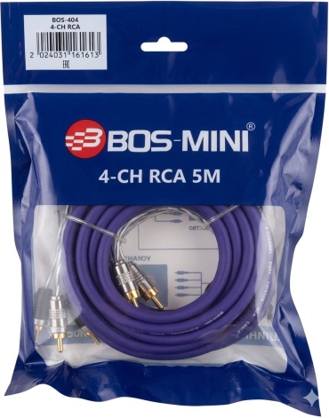 BOS-MINI межблочный кабель BOS-404 4-CH RCA 1 шт 5 м
