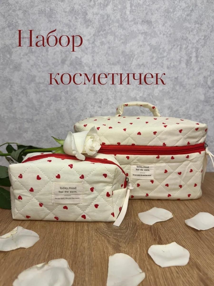 Косметичка полиэстер красный 4X19 см