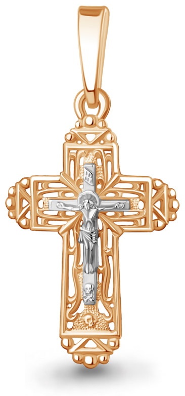 Крестик AQUAMARINE 17854 вес 1.24 г серебро, без вставок