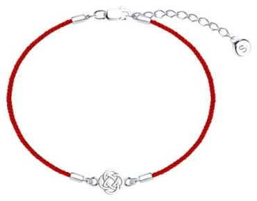 Zlato 478СР94050649С1 длина 19 см, вес 2 г серебро, текстиль, плетение отсутствует