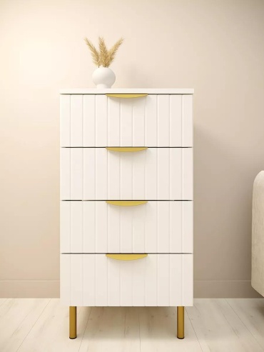 Комод LUCCI 109C2F6E0390AC43, 45x38x86 см, белый, золотистый