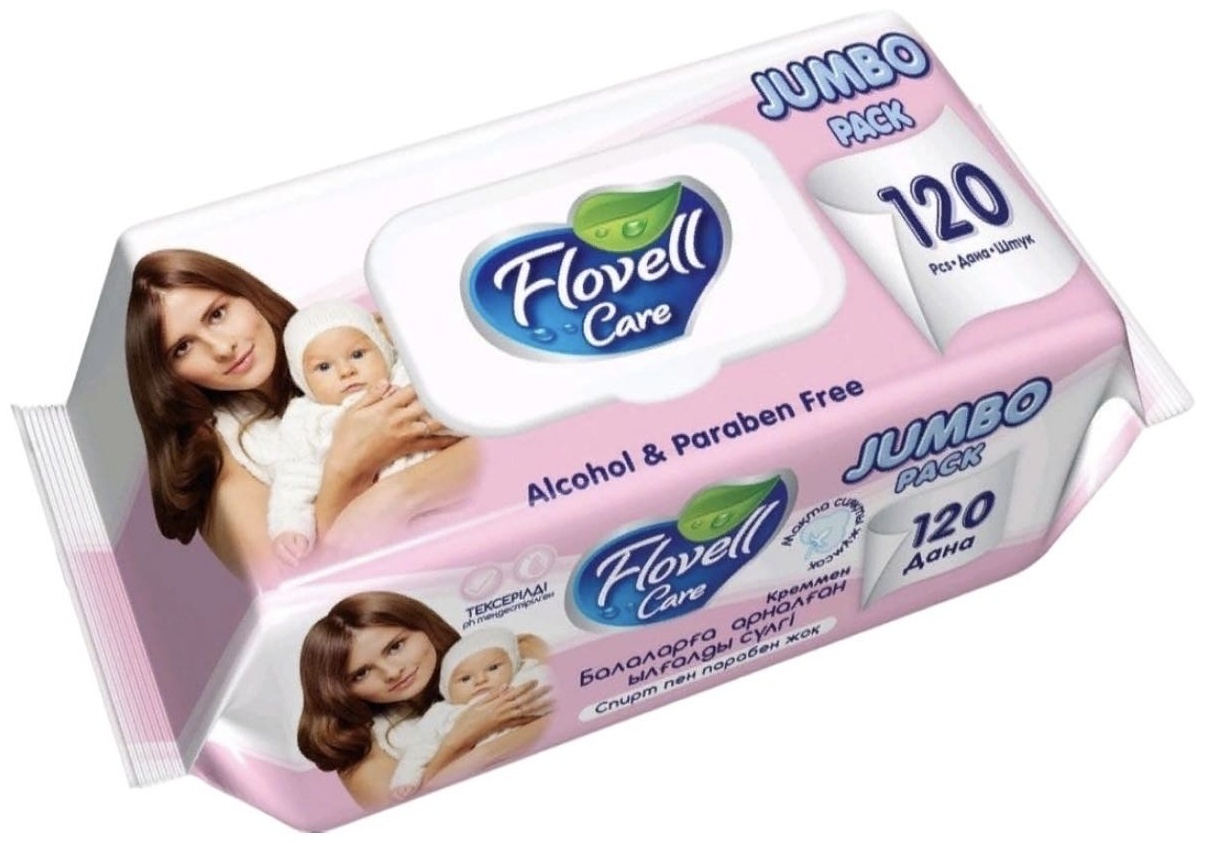 Влажные салфетки Flovell care белый 120 шт