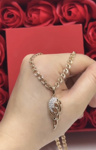 Цепь Xuping Jewelry длина 55 см медицинская сталь фианит