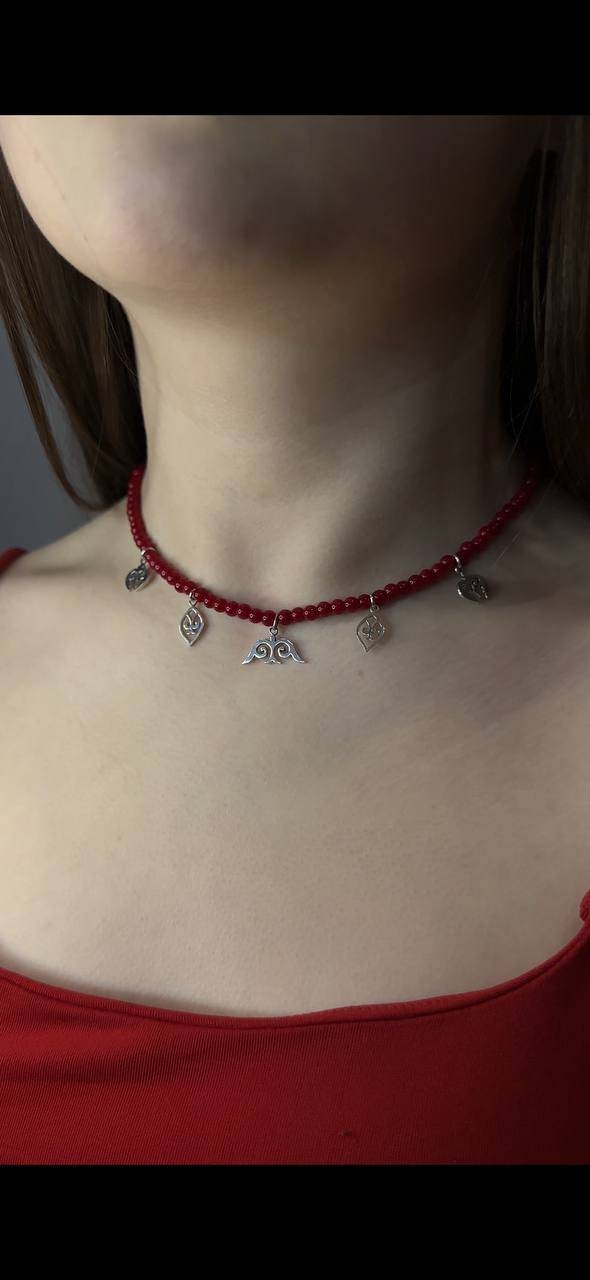 Чокер Aminel jewelry длина 40.45 см металл коралл