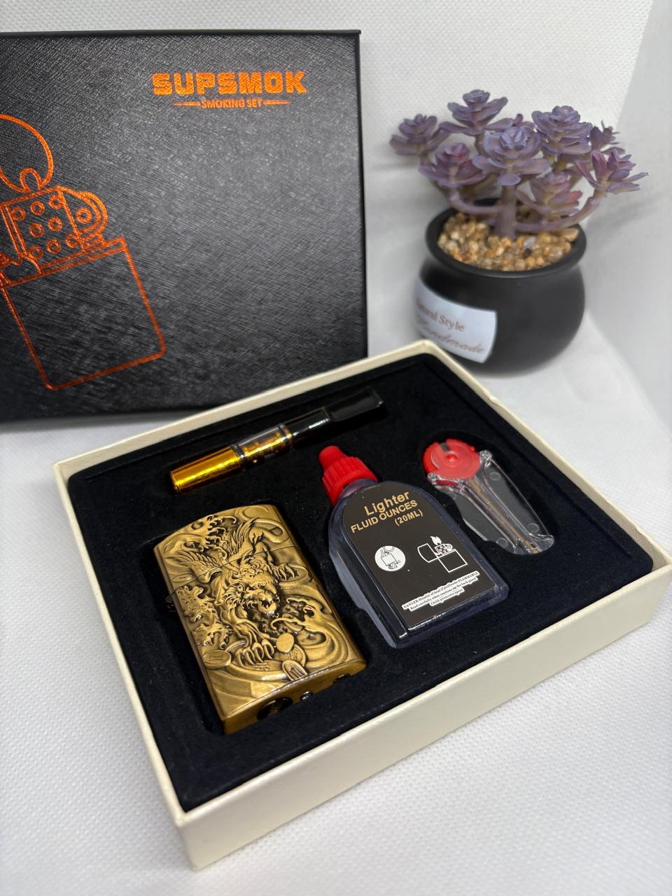 Lighter бензиновая зажигалка Devil 666 gold, металлический сплав