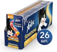 Felix Sensations кусочки в соусе индейка, ягоды 75 г 26 шт