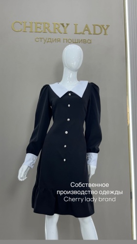 Повседневное платье Cherry Lady черный, белый