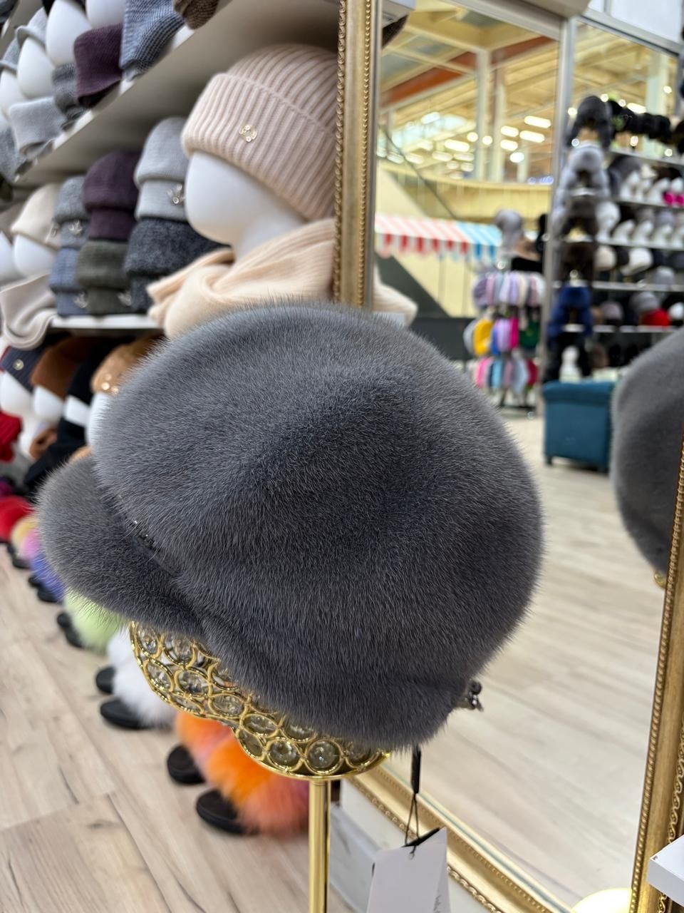 Шапка SemiFur размер 57, 58, 59, 60, темно-серый