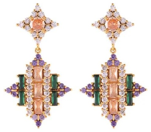 Серьги Rebecca бронза, кристаллы Swarovski