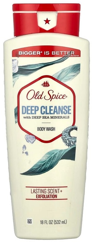 Old Spice Гель для душа, глубокое очищение с морскими минералами, 532 мл (18 жидк. Унций) гель 532 мл