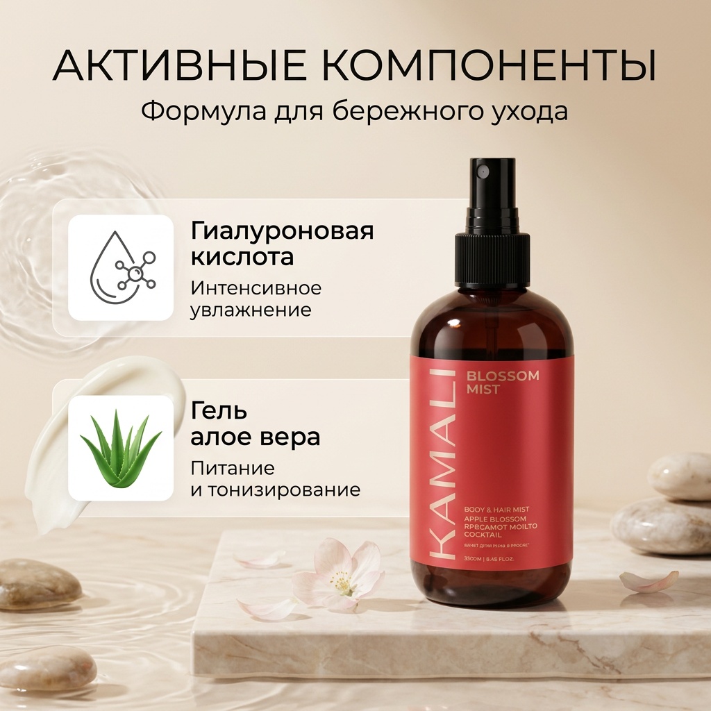 KAMALI Мист для волос и тела Blossom мист для тела 250 мл, фото 8