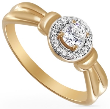 Алтын КФ-5863J размер 17 вес 2.11 г золото, кристалл Swarovski