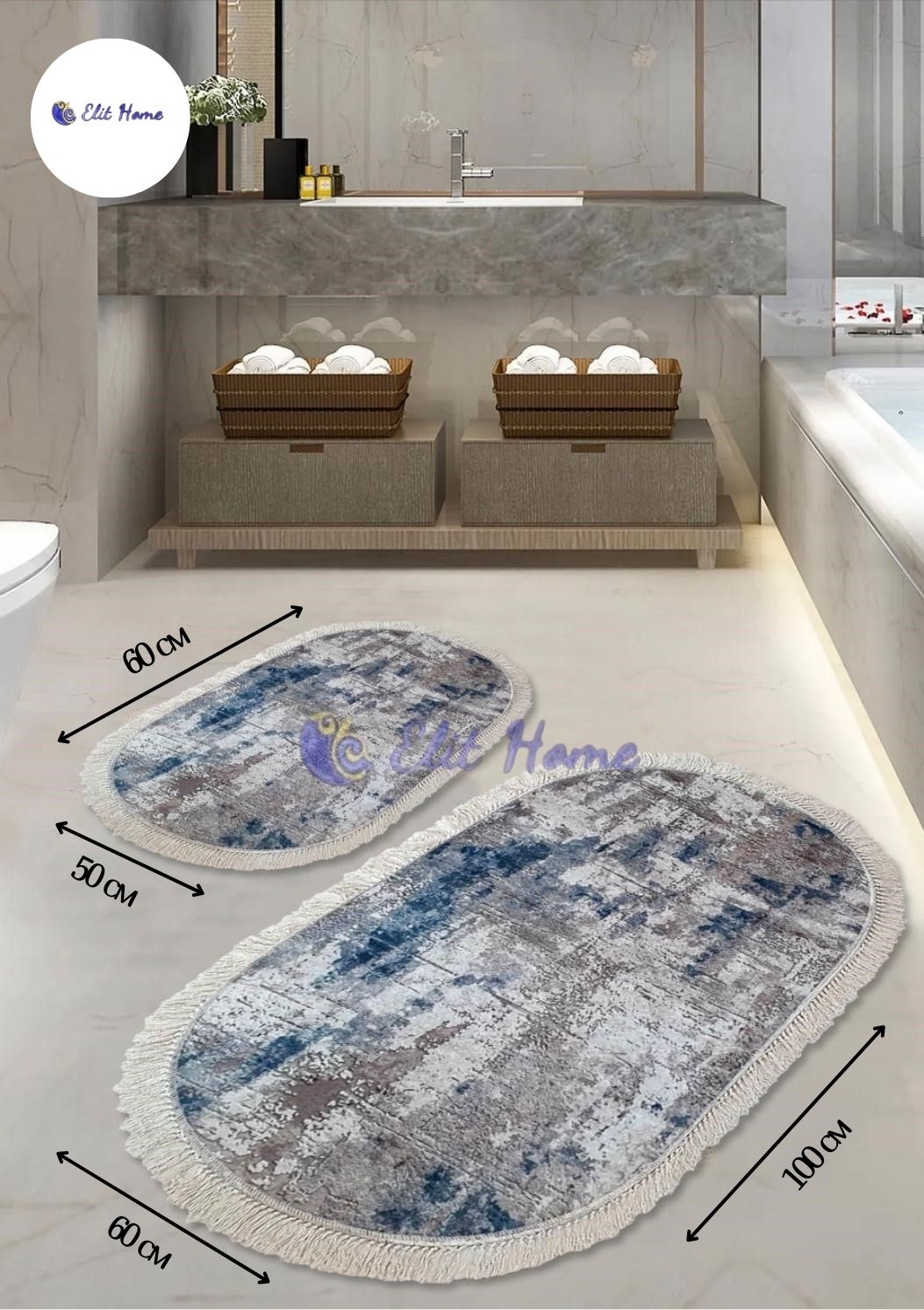 Elit Home комплект ковриков MODEVSA 100x60 см, микрофибра