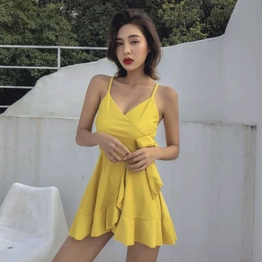 Купальник слитный Cherry.kz желтый
