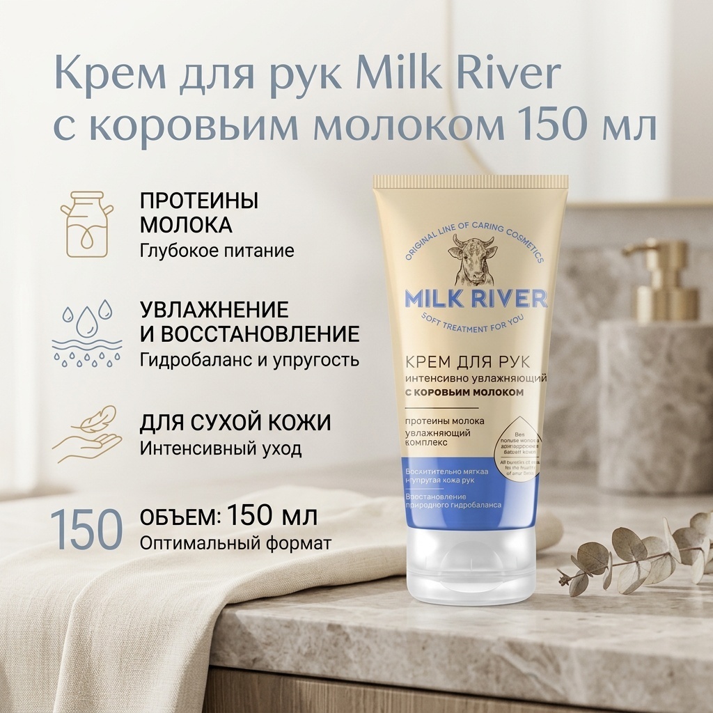 Вилсен Групп ООО С коровьим молоком Milk River крем для рук 150 мл